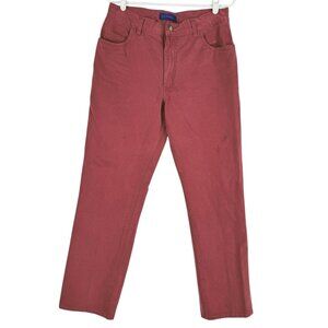 J.L. Powell Men's Classic Fit Straight Leg Cotton Red Pants Size 34L (Waist 32)